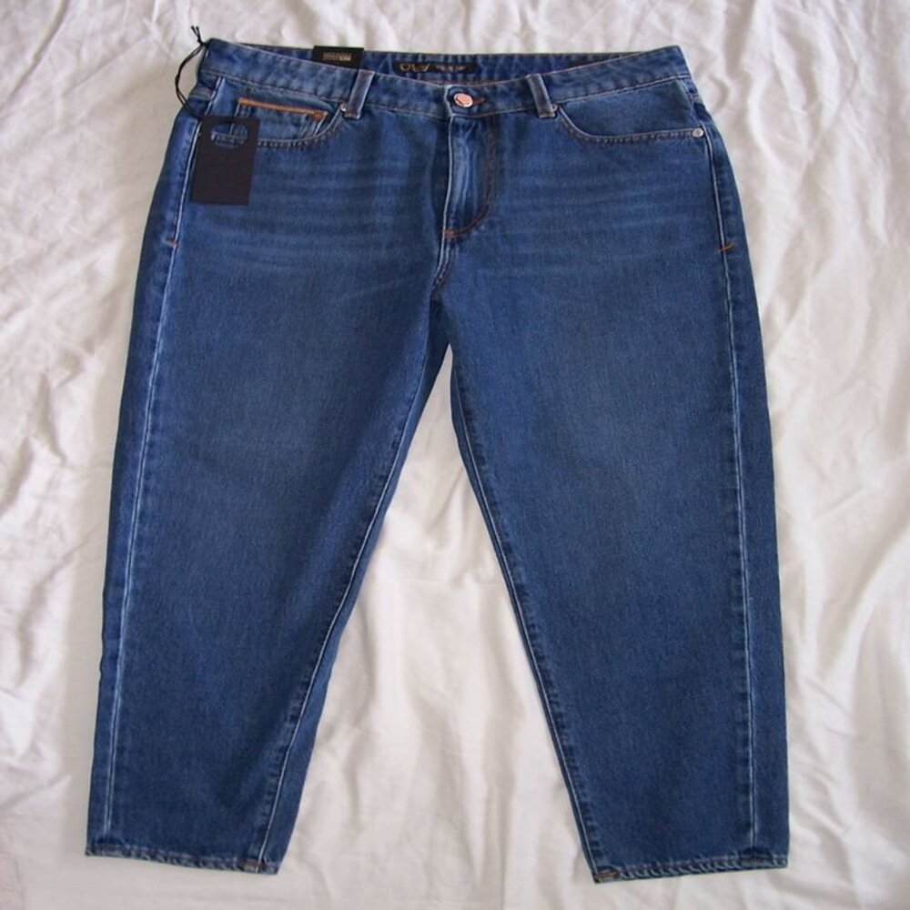 Care Label Cindy 708 Blue Denim Cropped Wide Leg Jeans  10  12